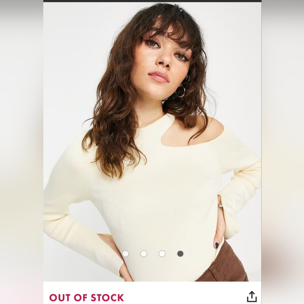 Topshop Knit Cut Out Top